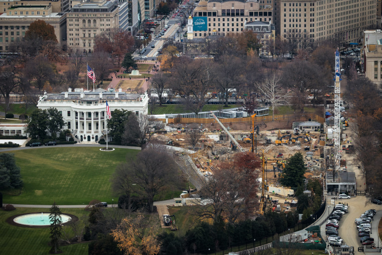 Image: Demolition work continues where the East Wing once stood 