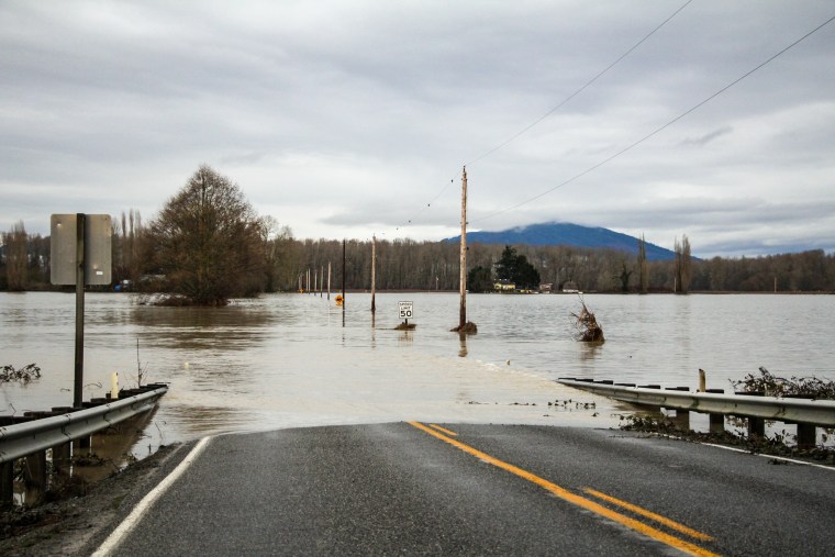 Flooding on Francis Road in Skagit County on Friday.