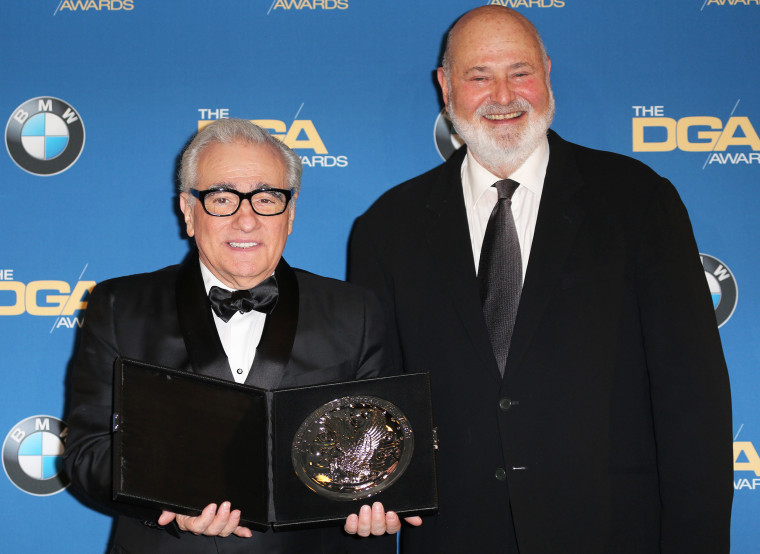 Martin Scorsese and Rob Reiner at the press room of the 66th Annual Directors Guild Awards held at the Hyatt Regency Century Plaza in Los Angeles, California on Saturday January 25, 2014.
