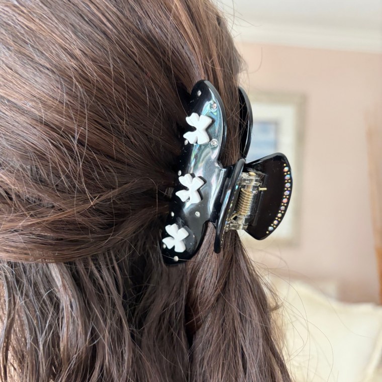 Woman wearing hair clip in her hair