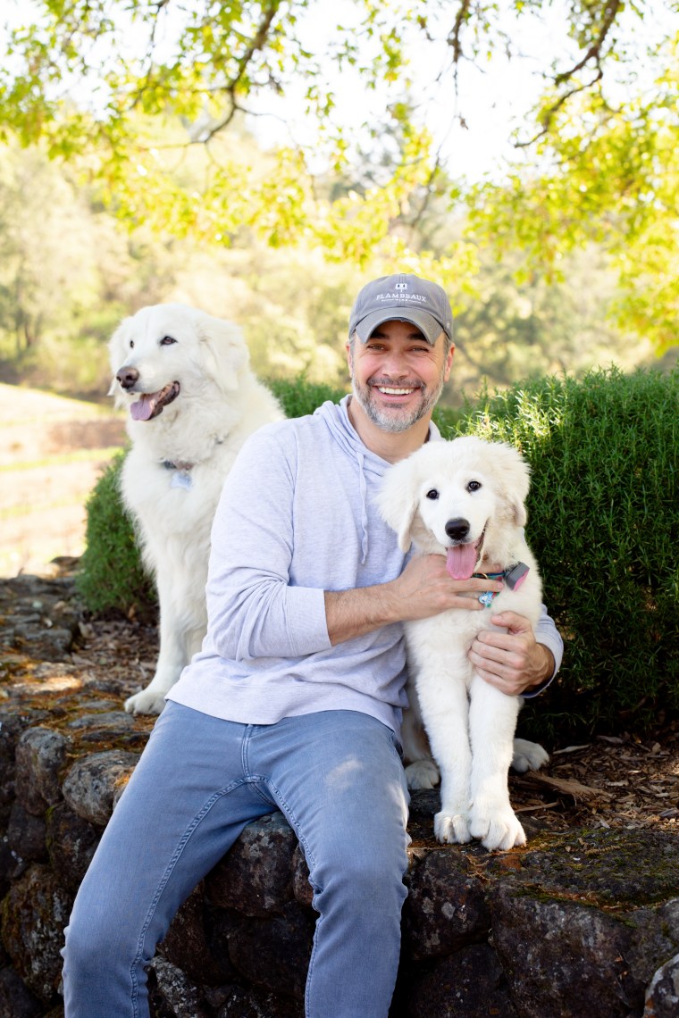 Art Murray with his dogs Stella and Mella.