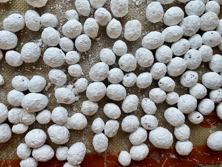 It’s important not to overbake your candied cranberries, or they’ll pop prematurely.