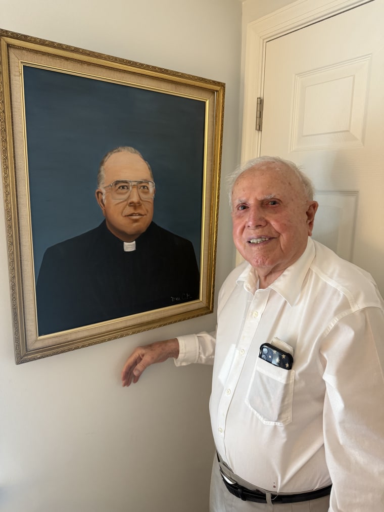 Kelly and a portrait of his younger self.