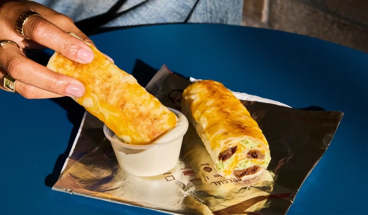 Taco Bell's Cheesy Dipping Burritos, now served with Creamy Garlic Sauce.