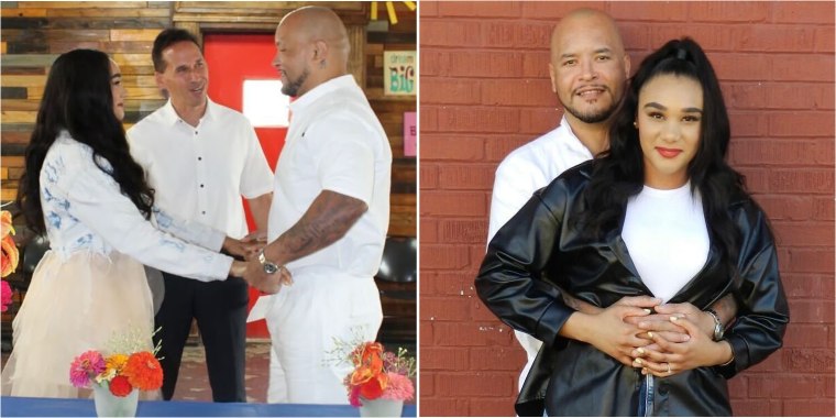 Marc Howard officiates at Nanon and Tera's wedding.