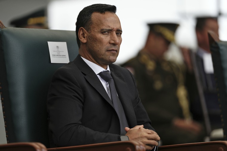 Colombia's Defense Minister Pedro Sanchez attends a ceremony in Bogota on June 6, 2025. 