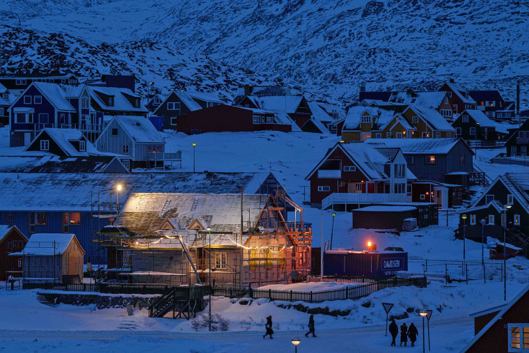 Downtown Nuuk, Greenland, on Tuesday, Jan. 13, 2026.