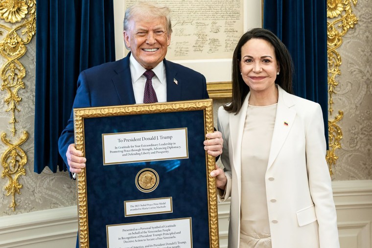 Image: ***BESTPIX*** President Donald Trump Meets With Venezuelan Opposition Leader Maria Corina Machado In The Oval Office