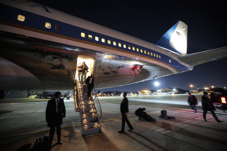 Image: President Trump Departs For Davos Forum In Switzerland