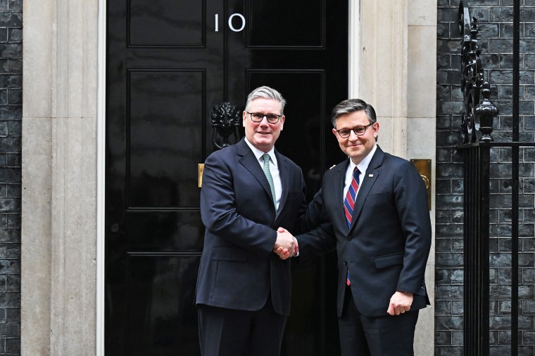 Image: *** BESTPIX *** Prime Minister Keir Starmer Welcomes US House Speaker Mike Johnson To Downing Street