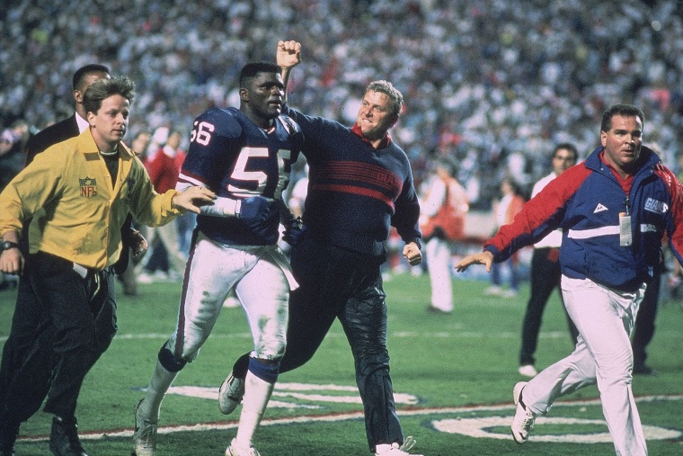 Bill Purcells após a vitória do Super Bowl sobre o Buffalo Bills em 27 de janeiro de 1991 em Tampa, FL. 