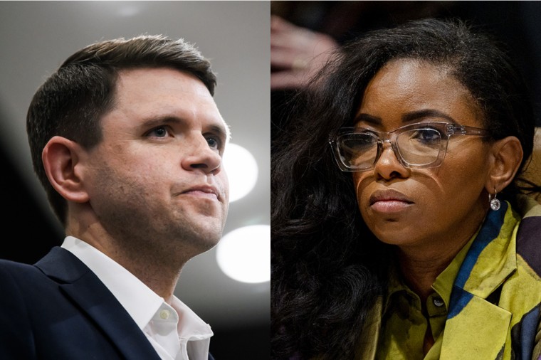 Split image of James Talarico and Jasmine Crockett