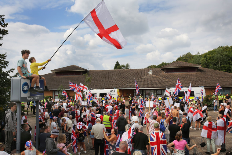 Anti-migrant Hotel Protest And Counter-Protests Take Place Across The UK