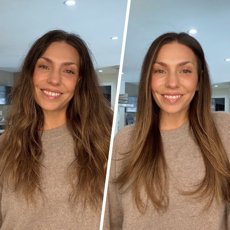 TODAY contributor Melissa Garcia, before and after using the Moroccanoil Intense Hydrating Mask.