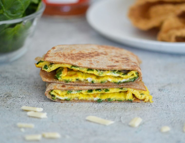 Cheesy Green Breakfast Quesadillas