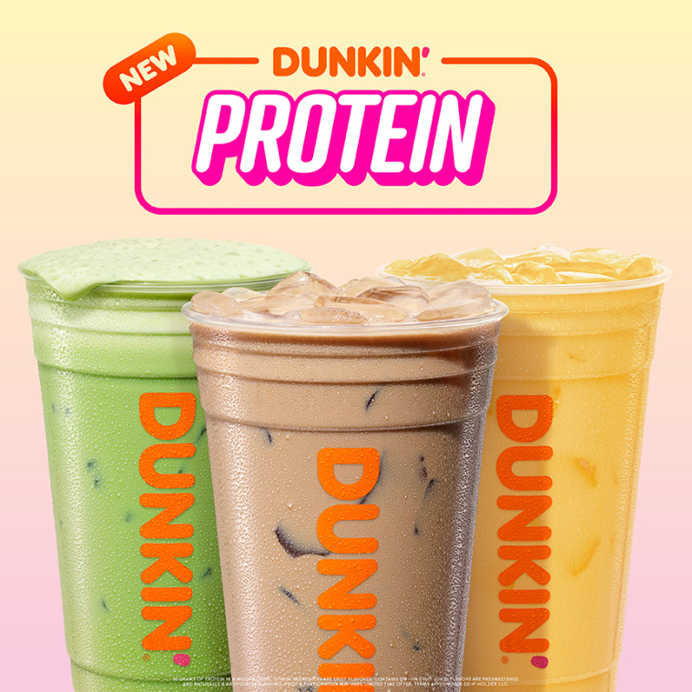 Dunkin's new protein-boosted drink offerings.
