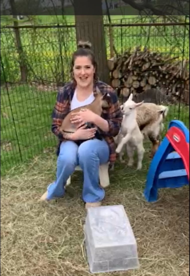 Dietz says her pet goats helped motivate her to beat cancer.