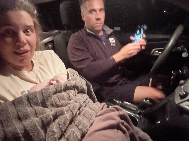 Mom gives birth in car