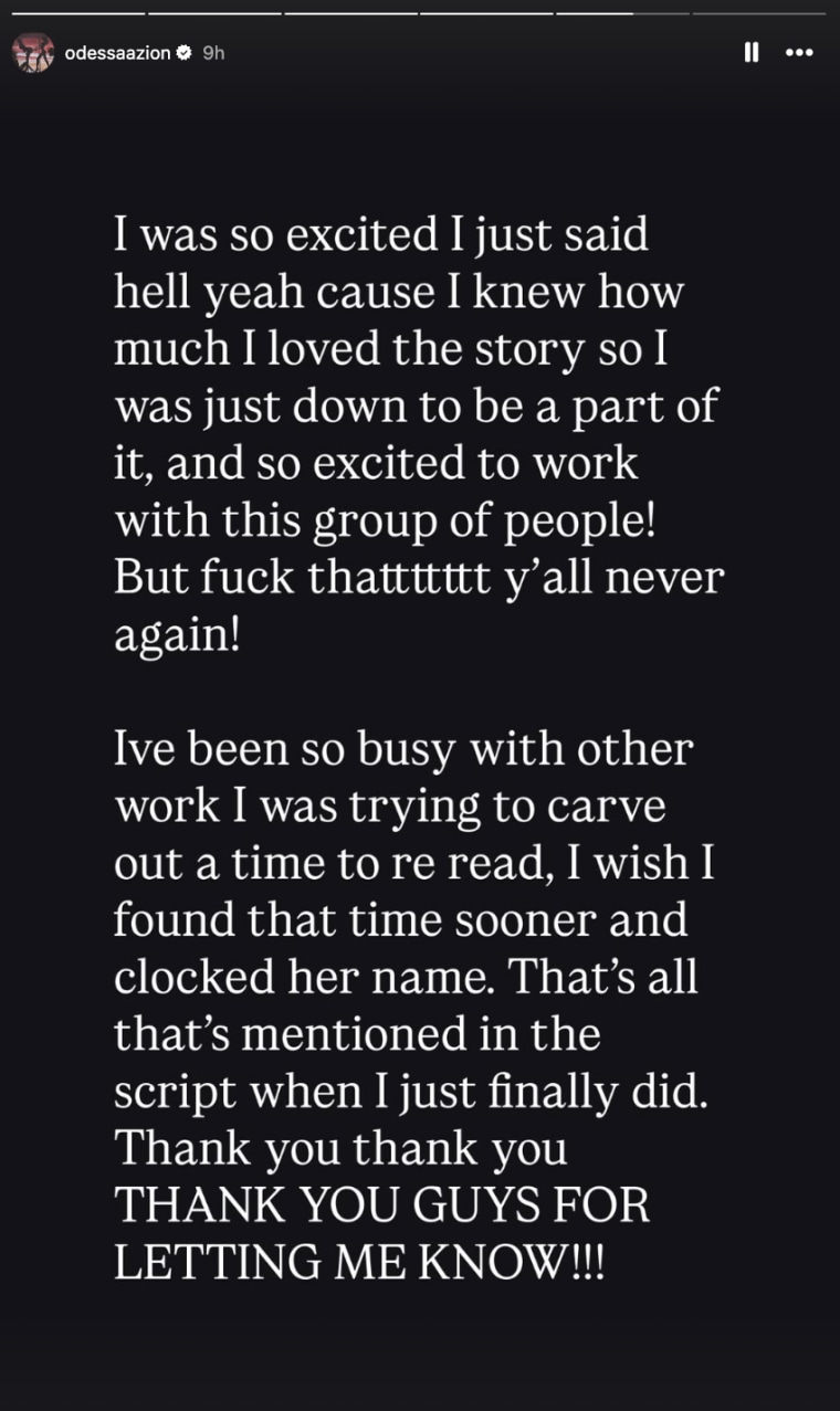 História do Instagram de Odessa A'Zion.