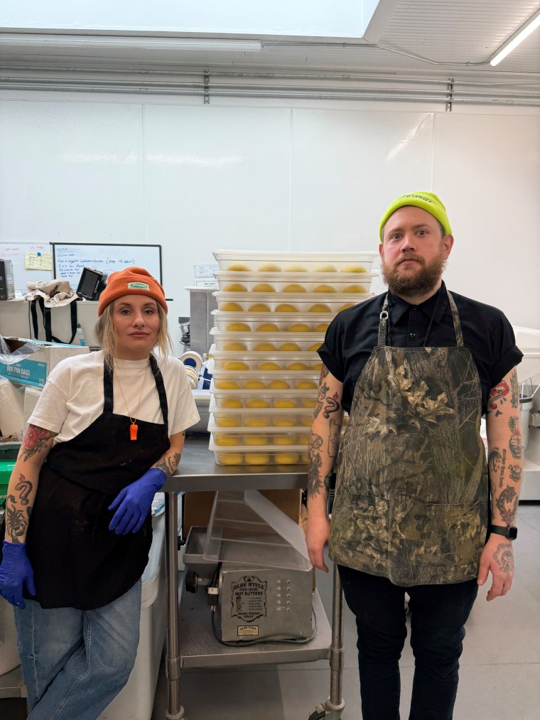 Wrecktangle Pizza owners Breanna Evans and Jeff Rogers.