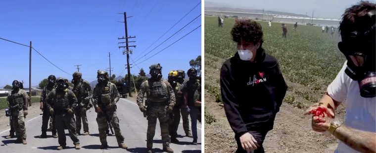 In a standoff in Camarillo, Calif., officers fired rubber bullets and tear gas.  