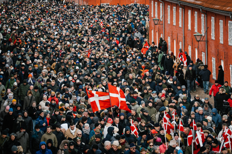 Denmark's veterans gather for a "silent demonstration march" from Kastellet in Copenhagen to the American Embassy in Copenhagen on Saturday.