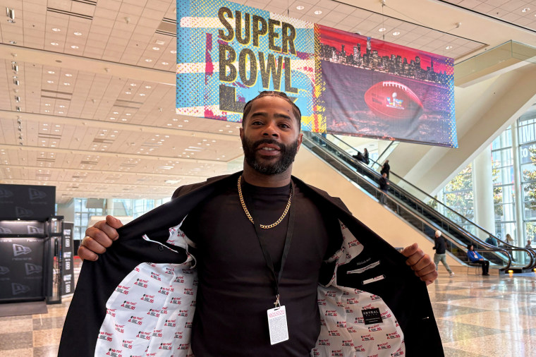 O ex-jogador do New England Patriots, Malcolm Butler, posa para uma foto no Super Bowl Media Center, em San Francisco.