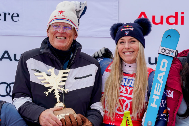 Lindsey Vonn of Team United States with her father