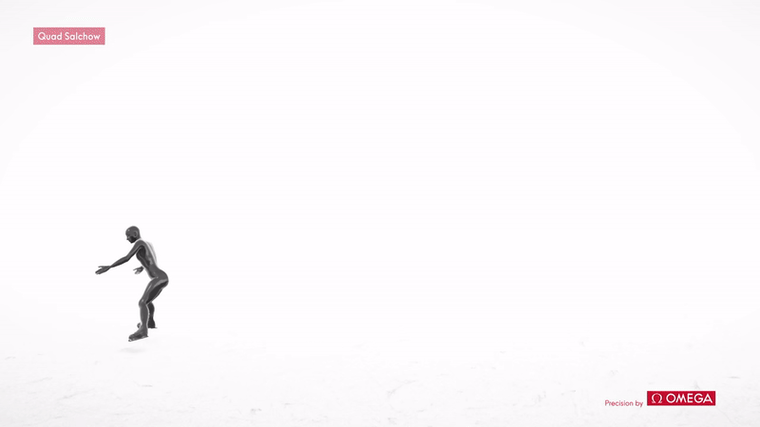 A split-second rendering of Team USA figure skater Ilia Malinin.