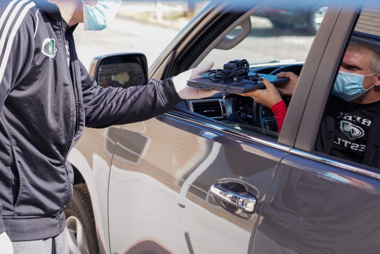 Technology Distribution Day As Schools Remain Close For In-Person Learning