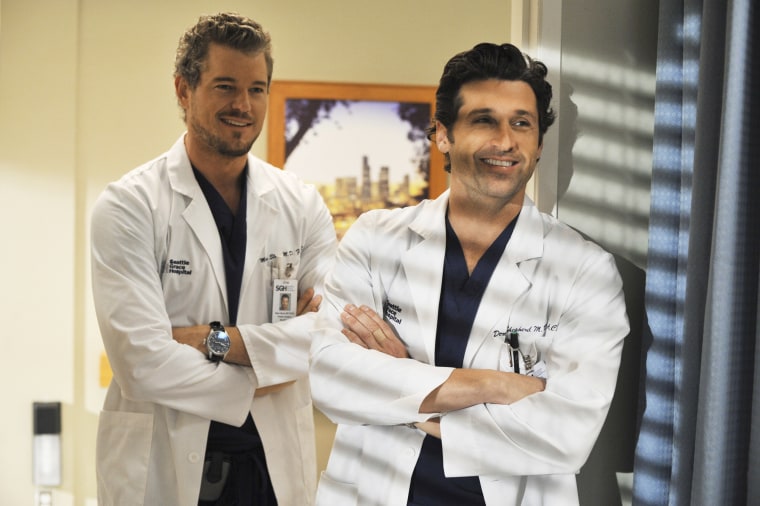Eric Dane and Patrick Dempsey on "Grey's Anatomy" in 2008.