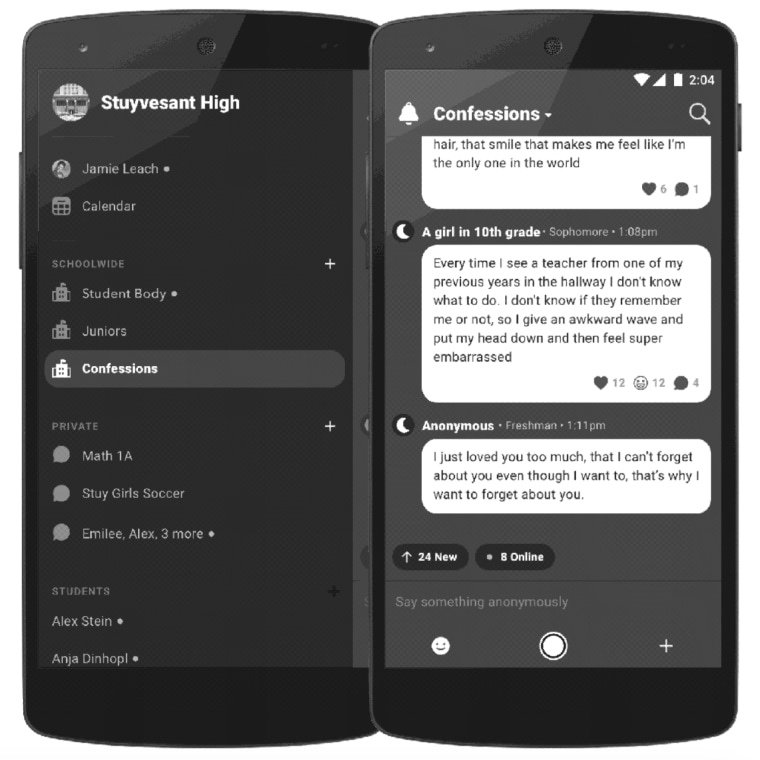 A digitized mockup of two smartphones displaying the Bell app