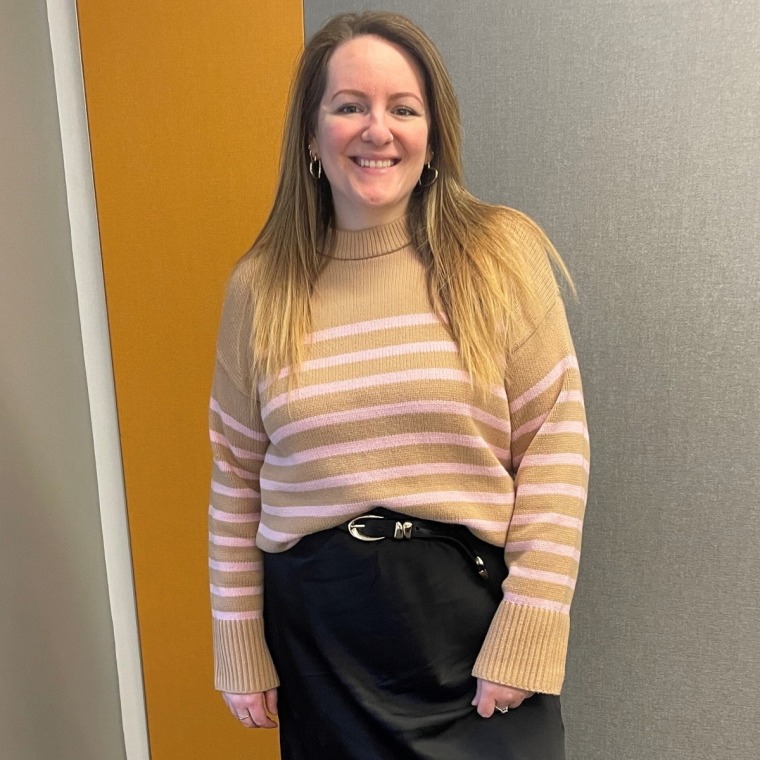 Ann Taylor Weekend Collection Striped Crew Neck Sweater in Camel Multi