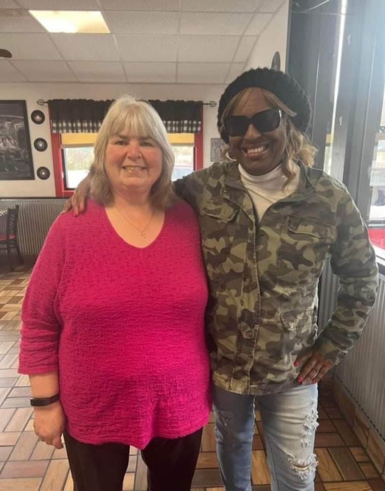 Judy and her workout companion