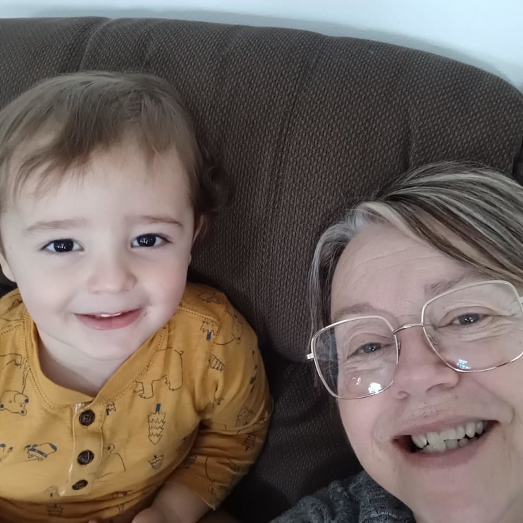 Carol dancing with her grandson