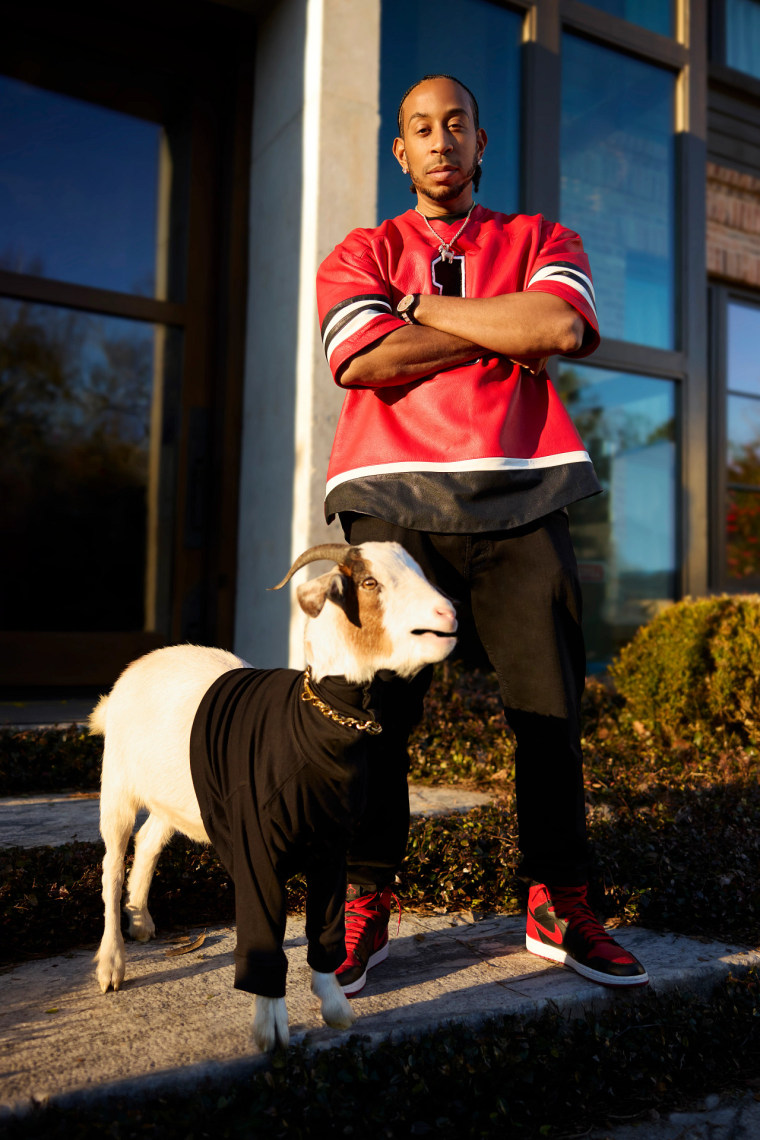 Ludacris com seu quadripé de apoio.