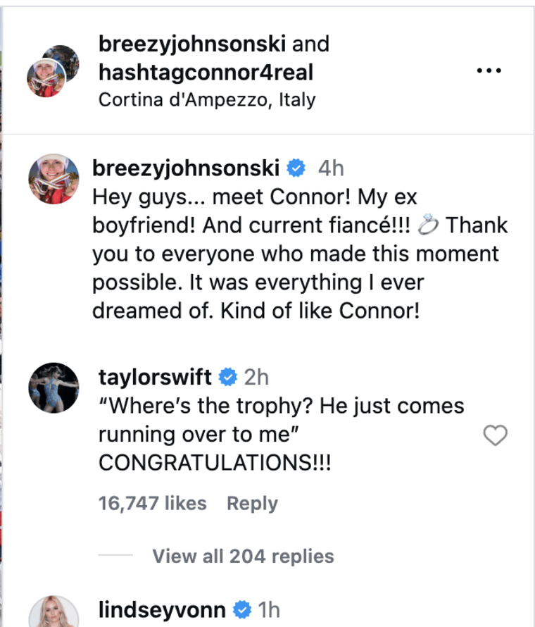 Taylor Swift ficou tão feliz com o envolvimento do atleta quanto o resto da América.