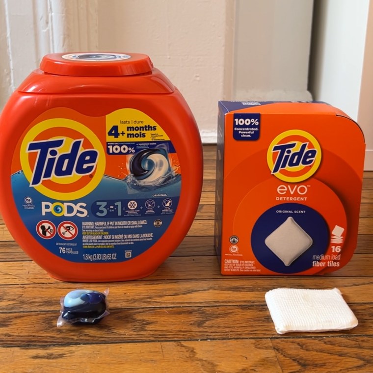 Here's how the size and packaging of the Tide evo compares to a Pod. 