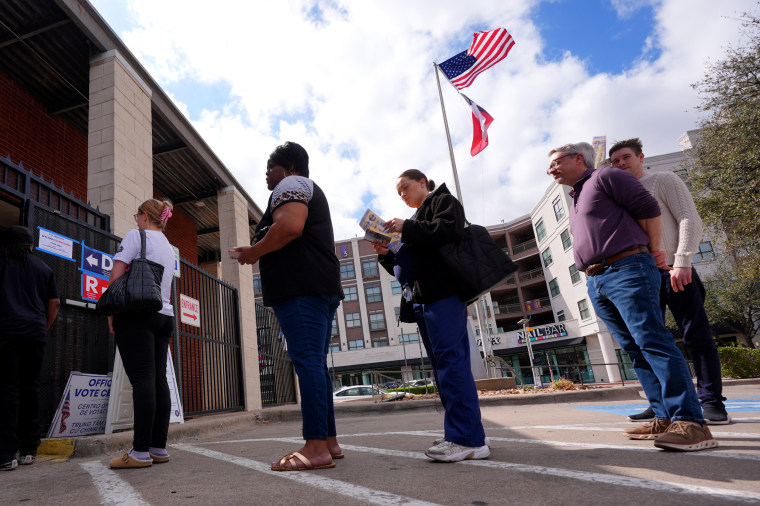 Voters in line.