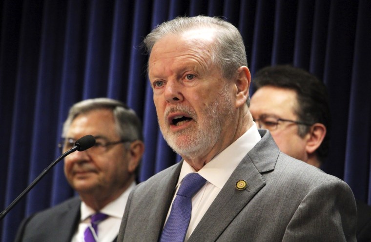 Republican North Carolina Senate leader Phil Berger at the Legislative Building in Raleigh in 2023.