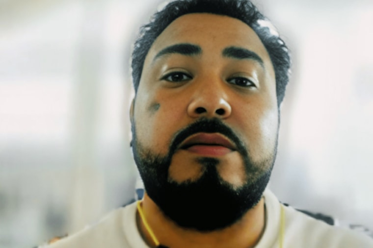 René López during a video call from an ICE detention facility in Bowling Green, Va., on March 13, 2025. 