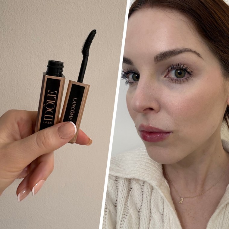 Lancôme Lash Idôle Lengthening & Volumizing Mascara  and after three coats of application