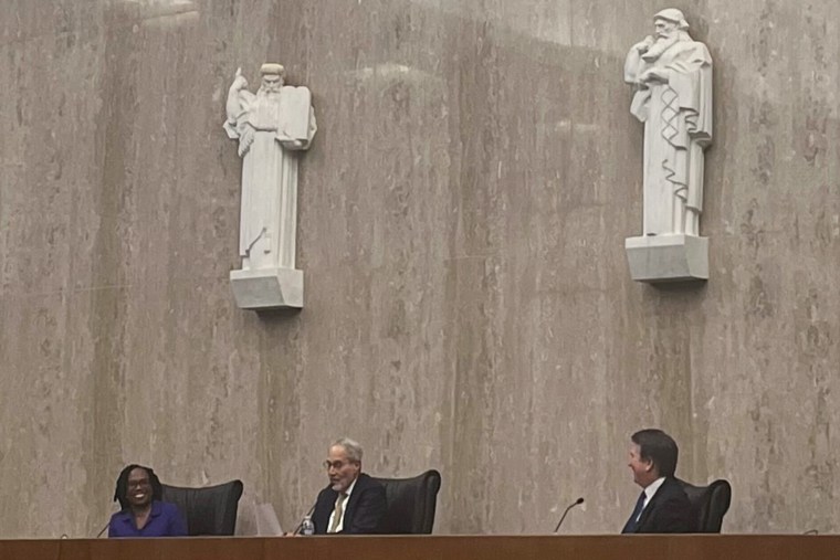 Jackson and Kavanaugh  during introductions at the beginning of Monday's event.