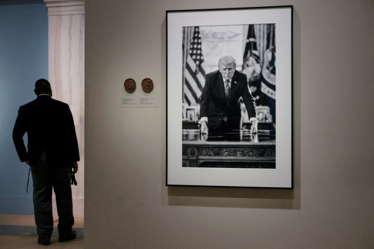U.S. President Donald Trump photo taken by official White House photographer Daniel Torok which is the basis of a proposed U.S. Mint semiquincentennial commemorative gold coin design. Jonathan Ernst / Reuters