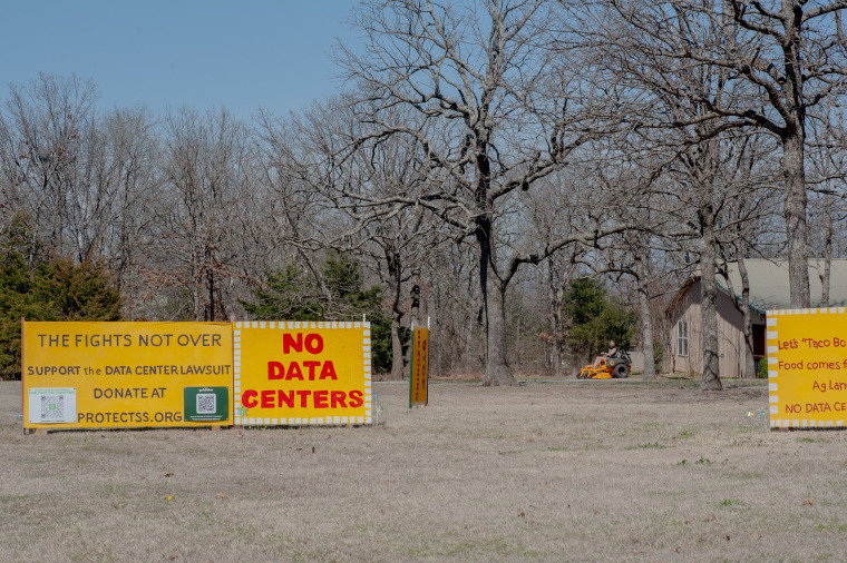 No Data Center signs were scattered all along Highway 97.