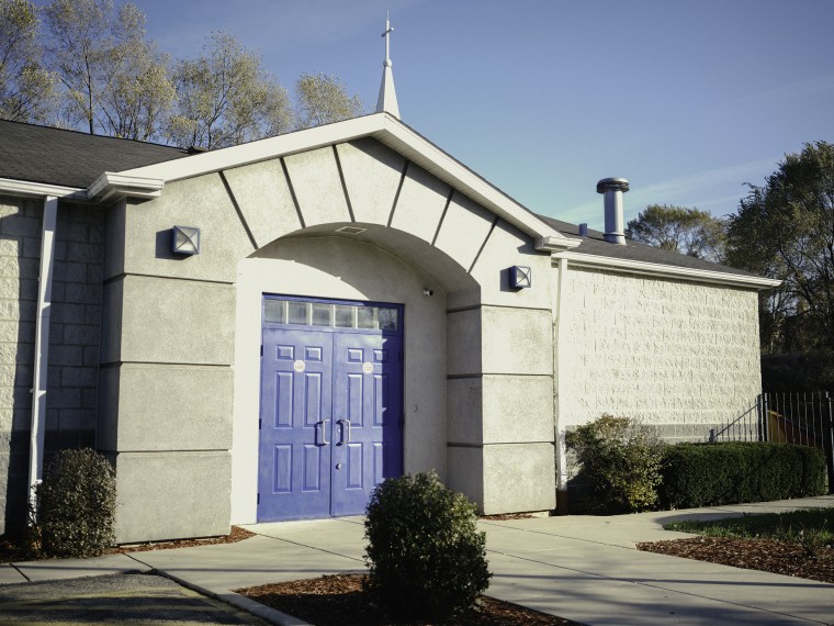 Outside of a church.