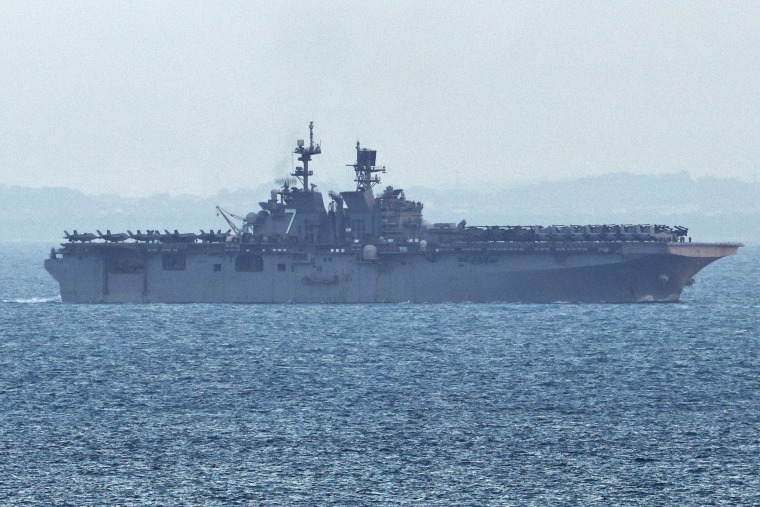 USS Tripoli (LHA-7) amphibious assault enters the Singapore Strait