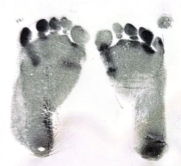 Safa Sefidgari's baby's footprints.