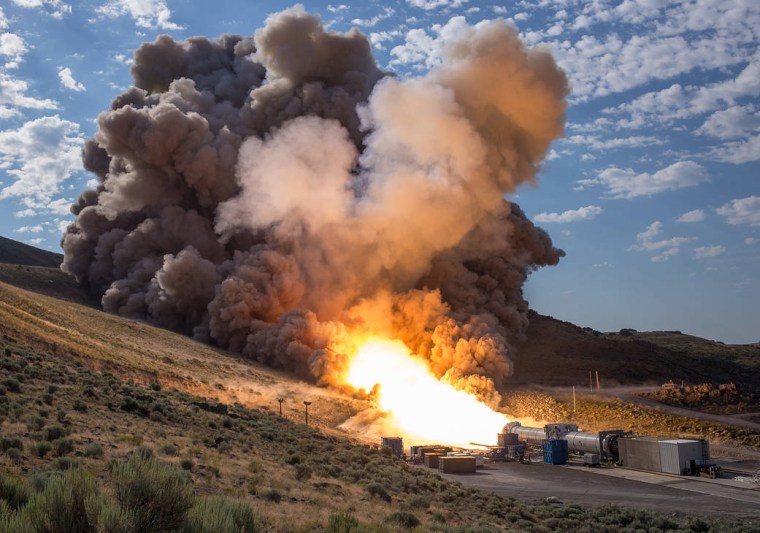 Booster Test for Space Launch System Rocket