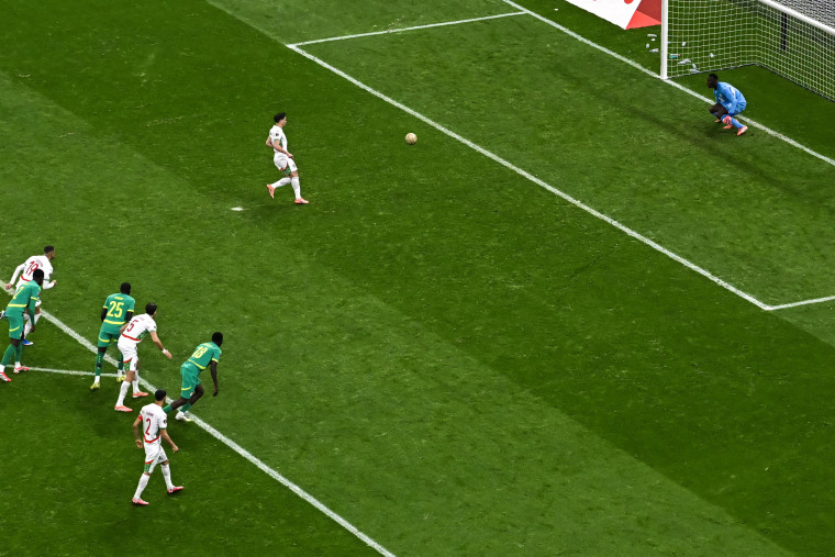 Morocco's forward Brahim Diaz misses a penalty